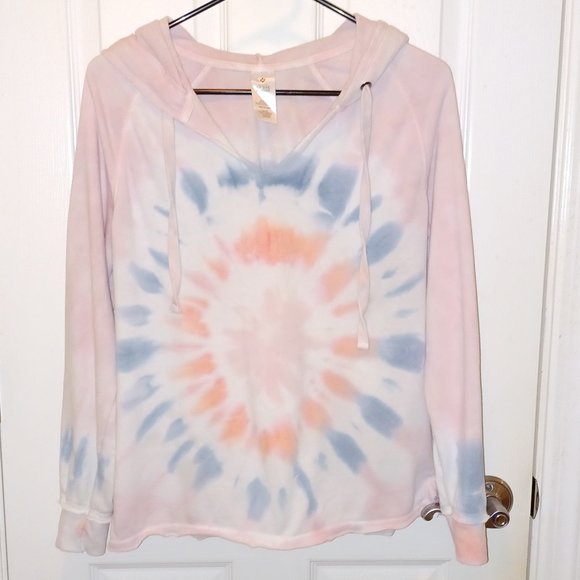 Members Mark Tops - Women's Tie Dye Hoodie, Size - Small, Excellent condition, Pale pink color